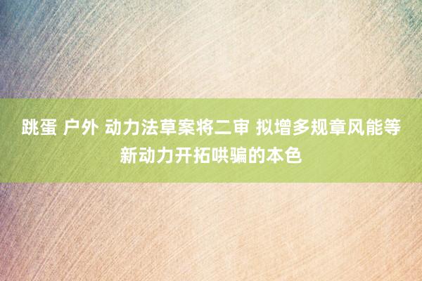 跳蛋 户外 动力法草案将二审 拟增多规章风能等新动力开拓哄骗的本色