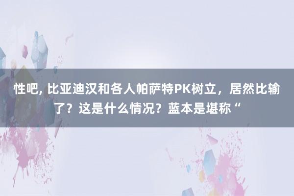 性吧， 比亚迪汉和各人帕萨特PK树立，居然比输了？这是什么情况？蓝本是堪称“