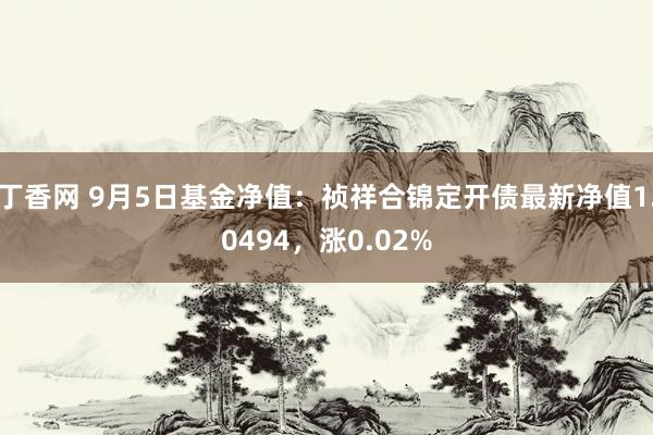 丁香网 9月5日基金净值：祯祥合锦定开债最新净值1.0494，涨0.02%