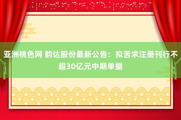 亚洲桃色网 韵达股份最新公告：拟苦求注册刊行不超30亿元中期单据