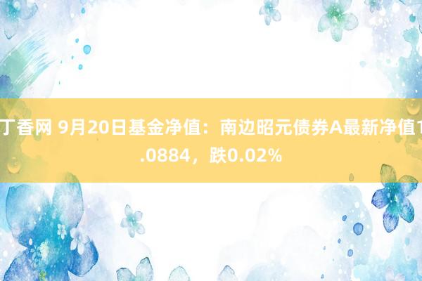 丁香网 9月20日基金净值：南边昭元债券A最新净值1.0884，跌0.02%