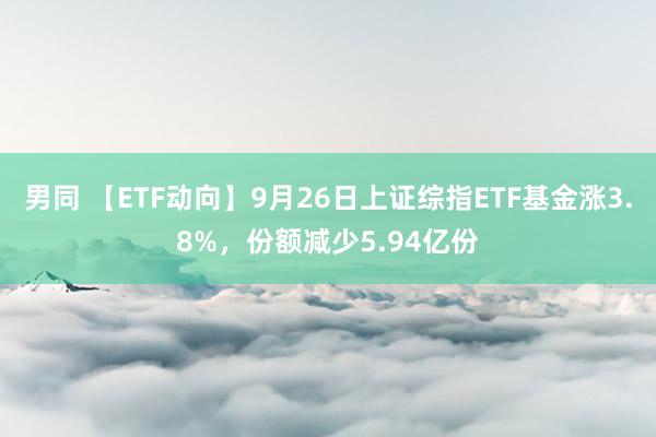 男同 【ETF动向】9月26日上证综指ETF基金涨3.8%，份额减少5.94亿份