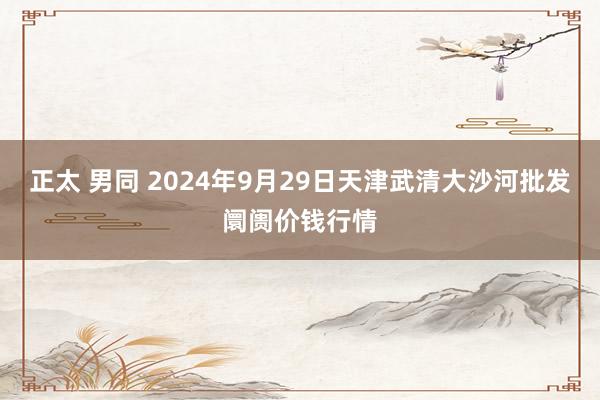 正太 男同 2024年9月29日天津武清大沙河批发阛阓价钱行情