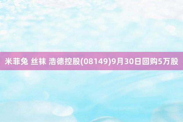 米菲兔 丝袜 浩德控股(08149)9月30日回购5万股