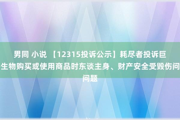 男同 小说 【12315投诉公示】耗尽者投诉巨子生物购买或使用商品时东谈主身、财产安全受毁伤问题