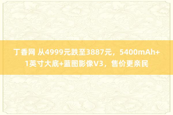 丁香网 从4999元跌至3887元，5400mAh+1英寸大底+蓝图影像V3，售价更亲民