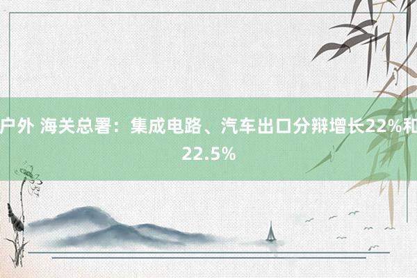 户外 海关总署：集成电路、汽车出口分辩增长22%和22.5%