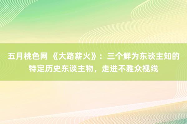 五月桃色网 《大路薪火》：三个鲜为东谈主知的特定历史东谈主物，走进不雅众视线