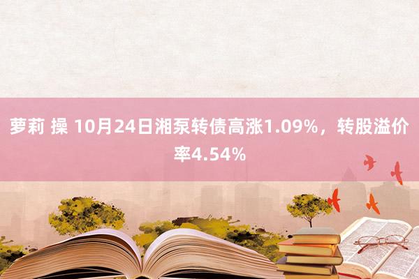 萝莉 操 10月24日湘泵转债高涨1.09%，转股溢价率4.54%