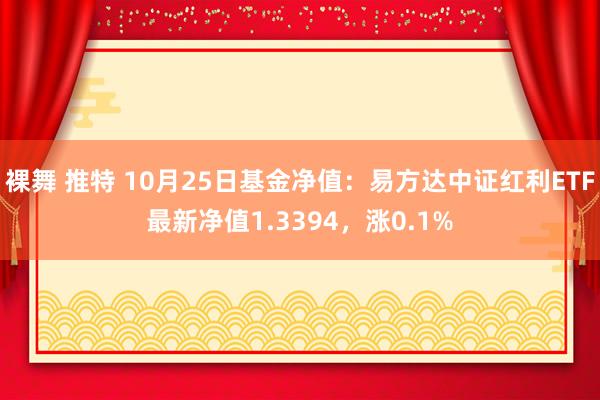 裸舞 推特 10月25日基金净值：易方达中证红利ETF最新净值1.3394，涨0.1%