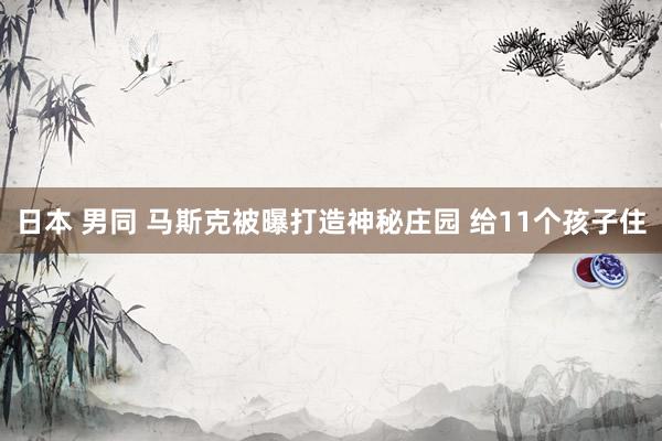 日本 男同 马斯克被曝打造神秘庄园 给11个孩子住