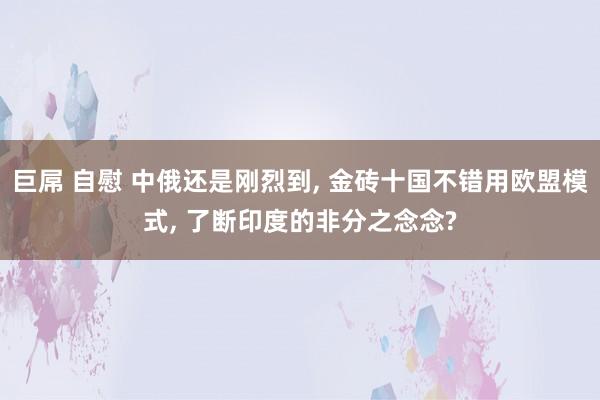 巨屌 自慰 中俄还是刚烈到， 金砖十国不错用欧盟模式， 了断印度的非分之念念?