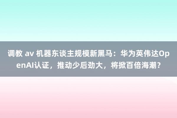 调教 av 机器东谈主规模新黑马：华为英伟达OpenAI认证，推动少后劲大，将掀百倍海潮？