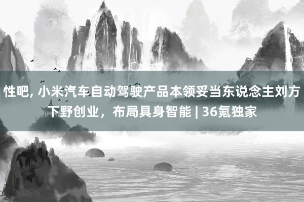 性吧， 小米汽车自动驾驶产品本领妥当东说念主刘方下野创业，布局具身智能 | 36氪独家