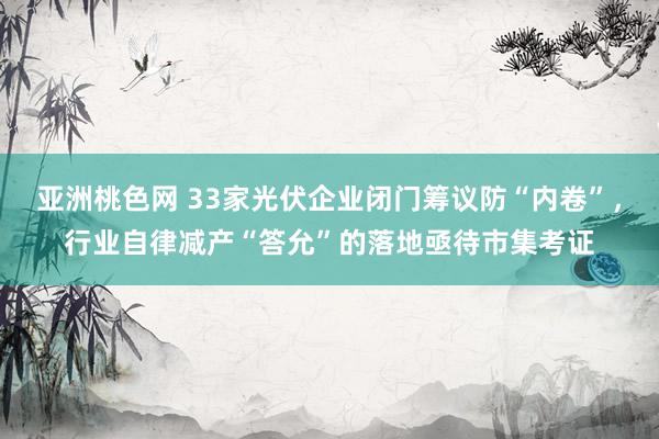 亚洲桃色网 33家光伏企业闭门筹议防“内卷”，行业自律减产“答允”的落地亟待市集考证