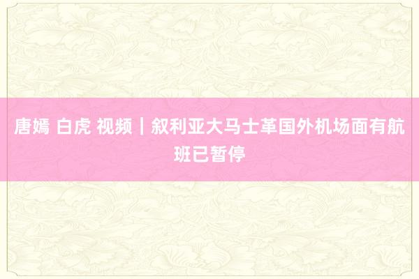 唐嫣 白虎 视频｜叙利亚大马士革国外机场面有航班已暂停