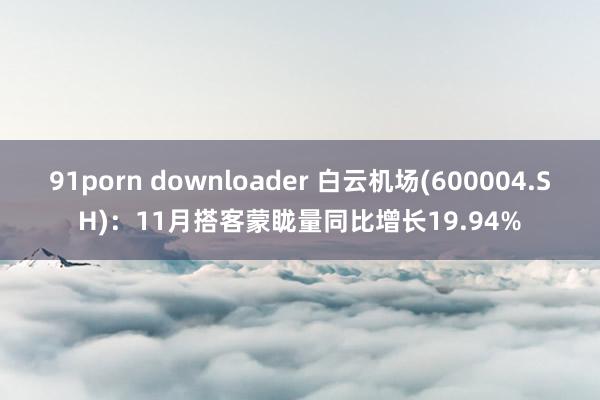 91porn downloader 白云机场(600004.SH)：11月搭客蒙眬量同比增长19.94%