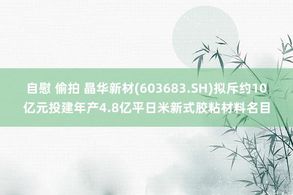 自慰 偷拍 晶华新材(603683.SH)拟斥约10亿元投建年产4.8亿平日米新式胶粘材料名目