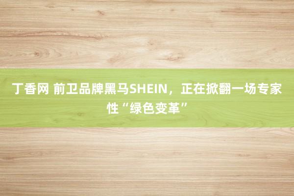 丁香网 前卫品牌黑马SHEIN，正在掀翻一场专家性“绿色变革”