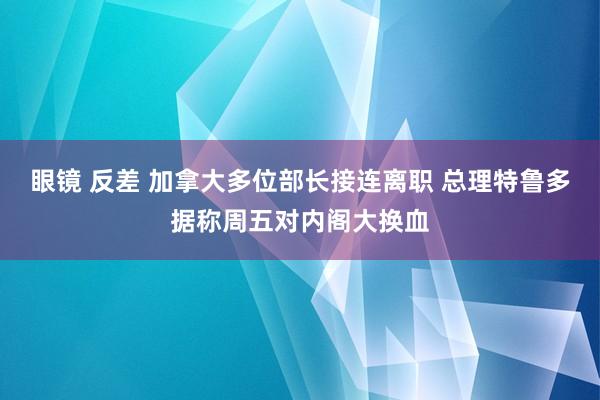 眼镜 反差 加拿大多位部长接连离职 总理特鲁多据称周五对内阁大换血