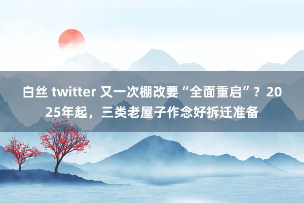 白丝 twitter 又一次棚改要“全面重启”？2025年起，三类老屋子作念好拆迁准备