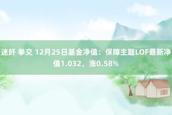 迷奸 拳交 12月25日基金净值：保障主题LOF最新净值1.032，涨0.58%