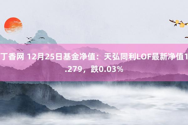 丁香网 12月25日基金净值：天弘同利LOF最新净值1.279，跌0.03%