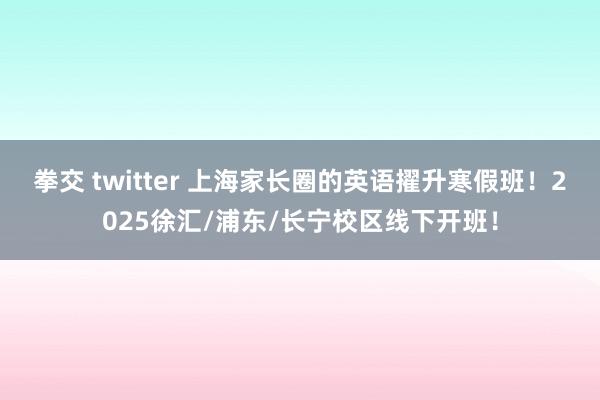 拳交 twitter 上海家长圈的英语擢升寒假班！2025徐汇/浦东/长宁校区线下开班！