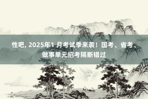 性吧， 2025年1 月考试季来袭！国考、省考、做事单元招考隔断错过