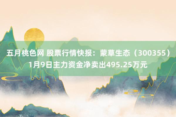 五月桃色网 股票行情快报：蒙草生态（300355）1月9日主力资金净卖出495.25万元