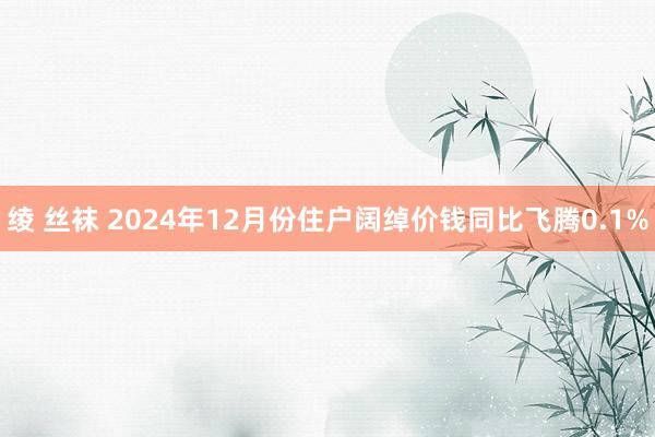 绫 丝袜 2024年12月份住户阔绰价钱同比飞腾0.1%