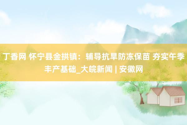 丁香网 怀宁县金拱镇：辅导抗旱防冻保苗 夯实午季丰产基础_大皖新闻 | 安徽网