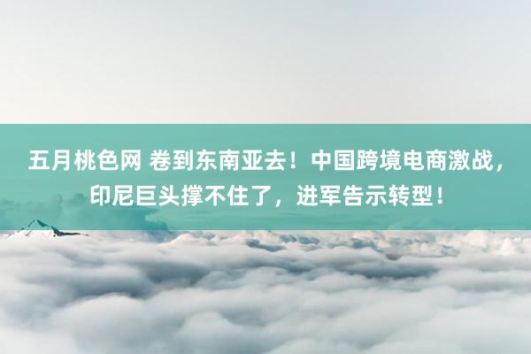 五月桃色网 卷到东南亚去！中国跨境电商激战，印尼巨头撑不住了，进军告示转型！